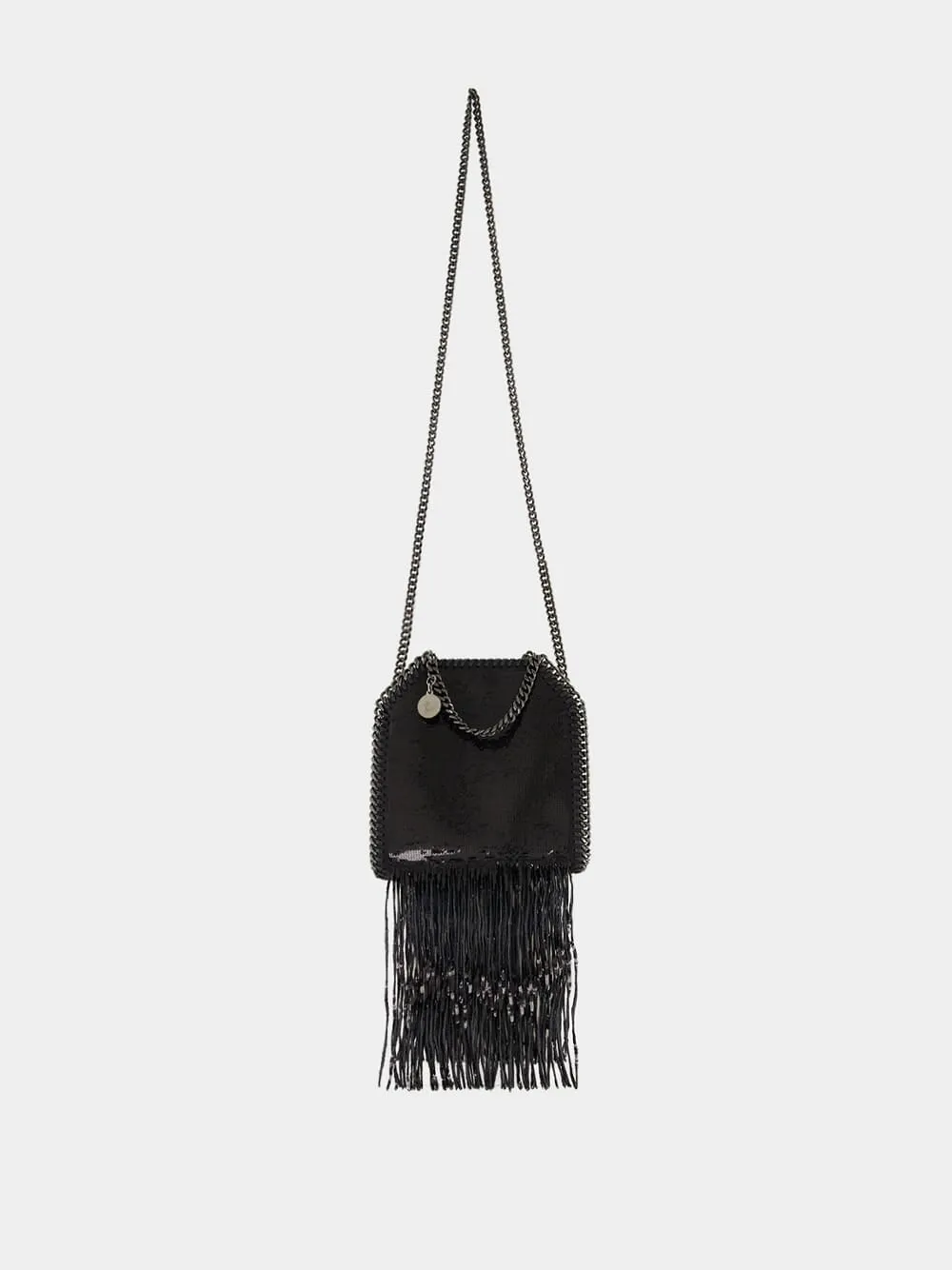 Black Limited-Edition Falabella Sequin Fringe Tiny Tote Bag sold by Fashion Clinic product image thumbnail 4