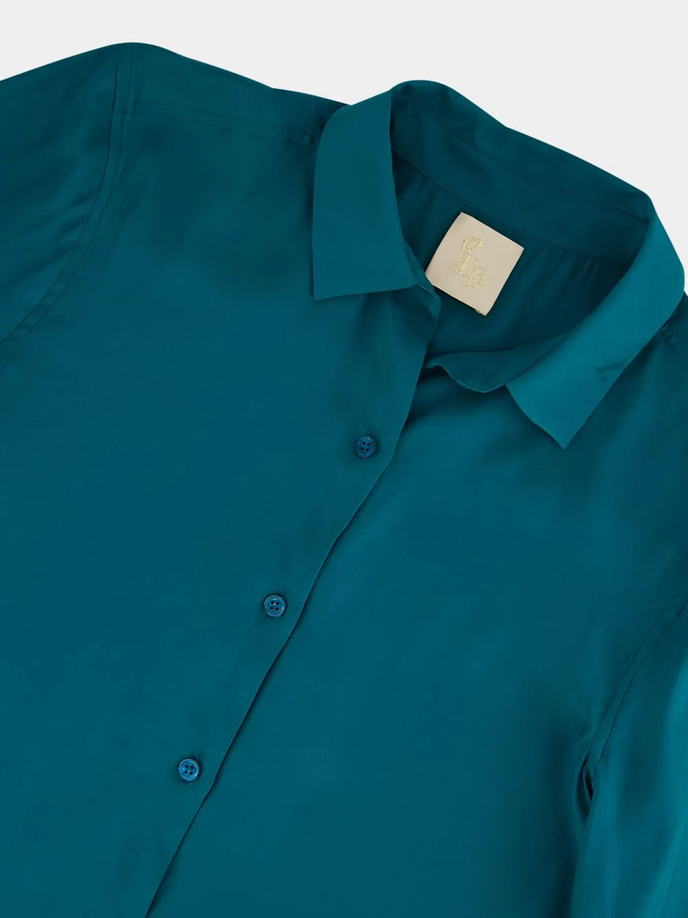 Ametista Botanical Green Silk Shirt sold by Fashion Clinic product image thumbnail 5