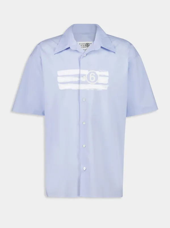 Light Blue Cotton Logo Shirt made by Maison Margiela