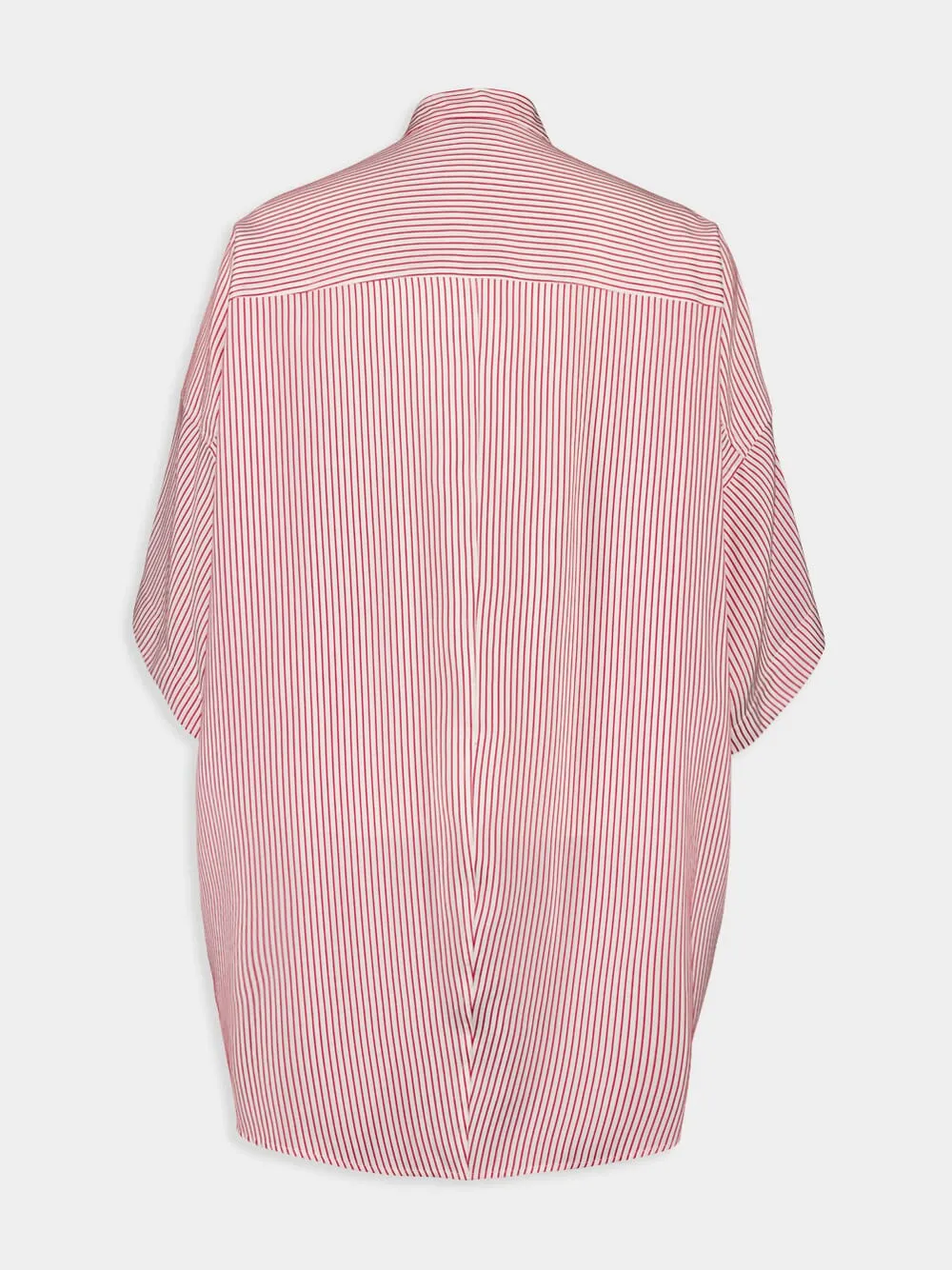 Red Striped Organic Silk Shirt sold by Fashion Clinic product image thumbnail 3