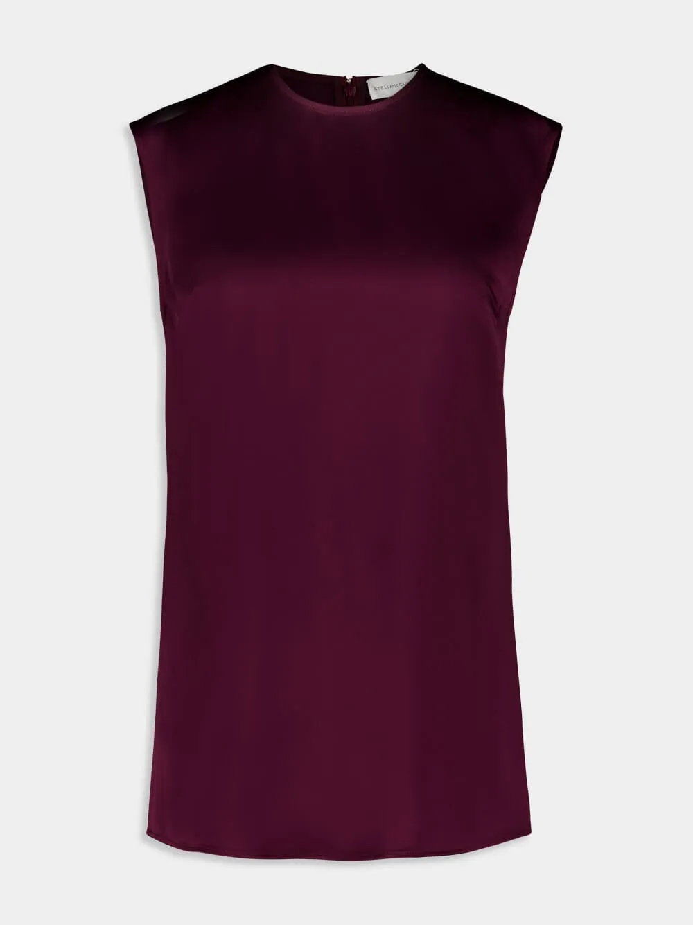 Bordeaux Sleeveless Satin Top sold by Fashion Clinic
