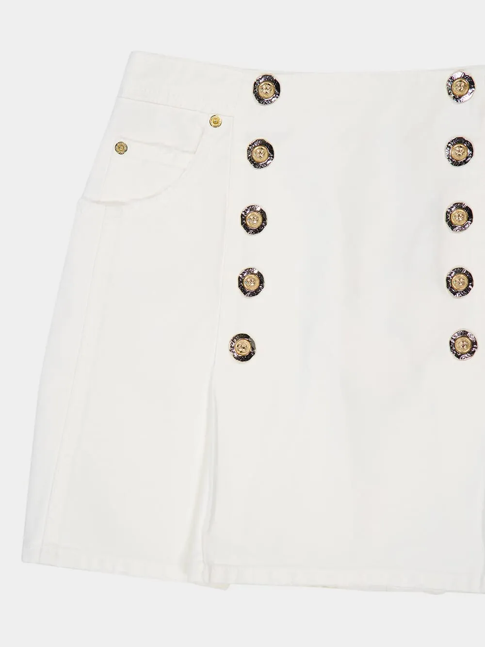 White Cotton Canvas Mini Skirt sold by Fashion Clinic product image thumbnail 5