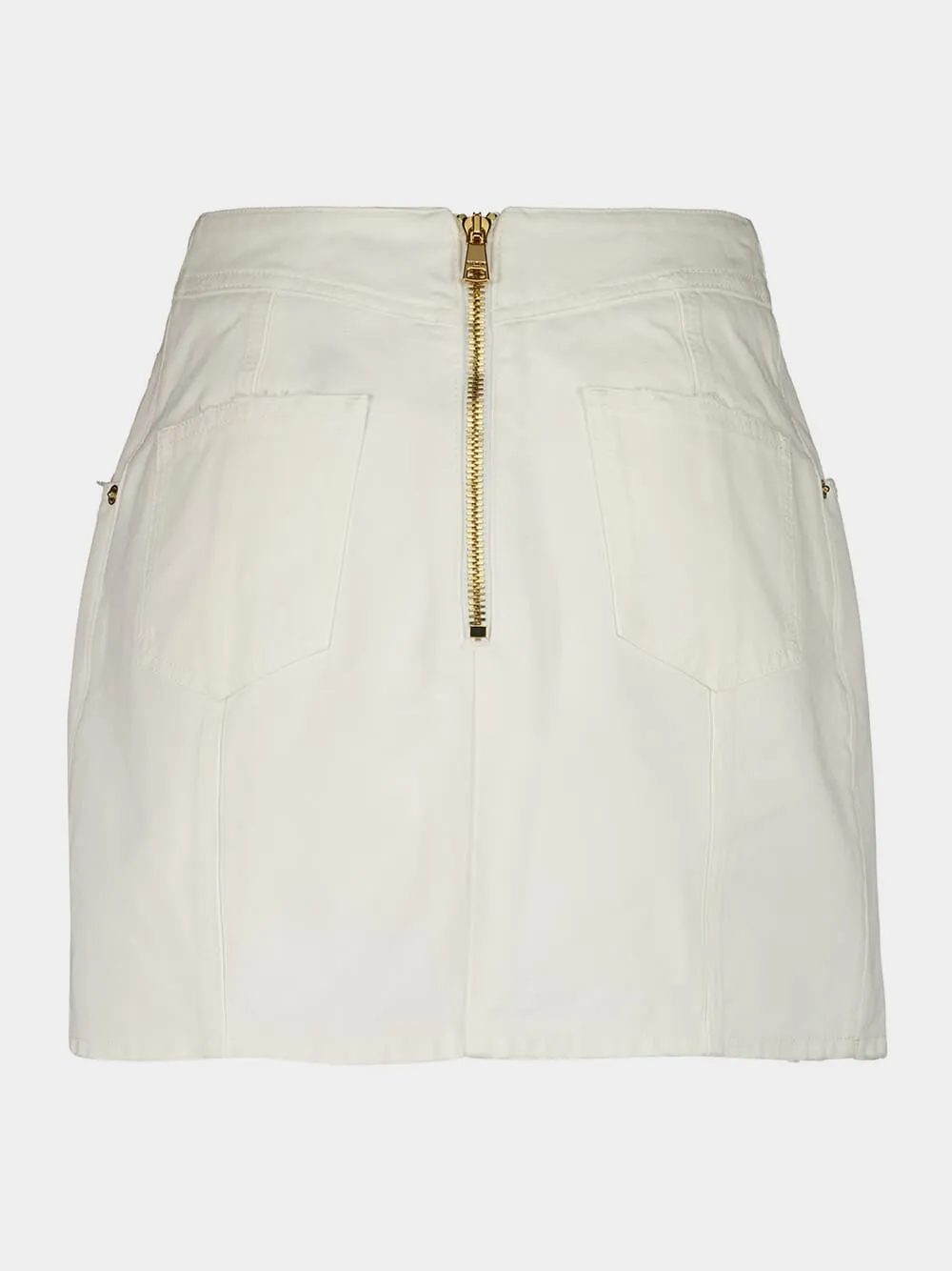 White Cotton Canvas Mini Skirt sold by Fashion Clinic product image thumbnail 3