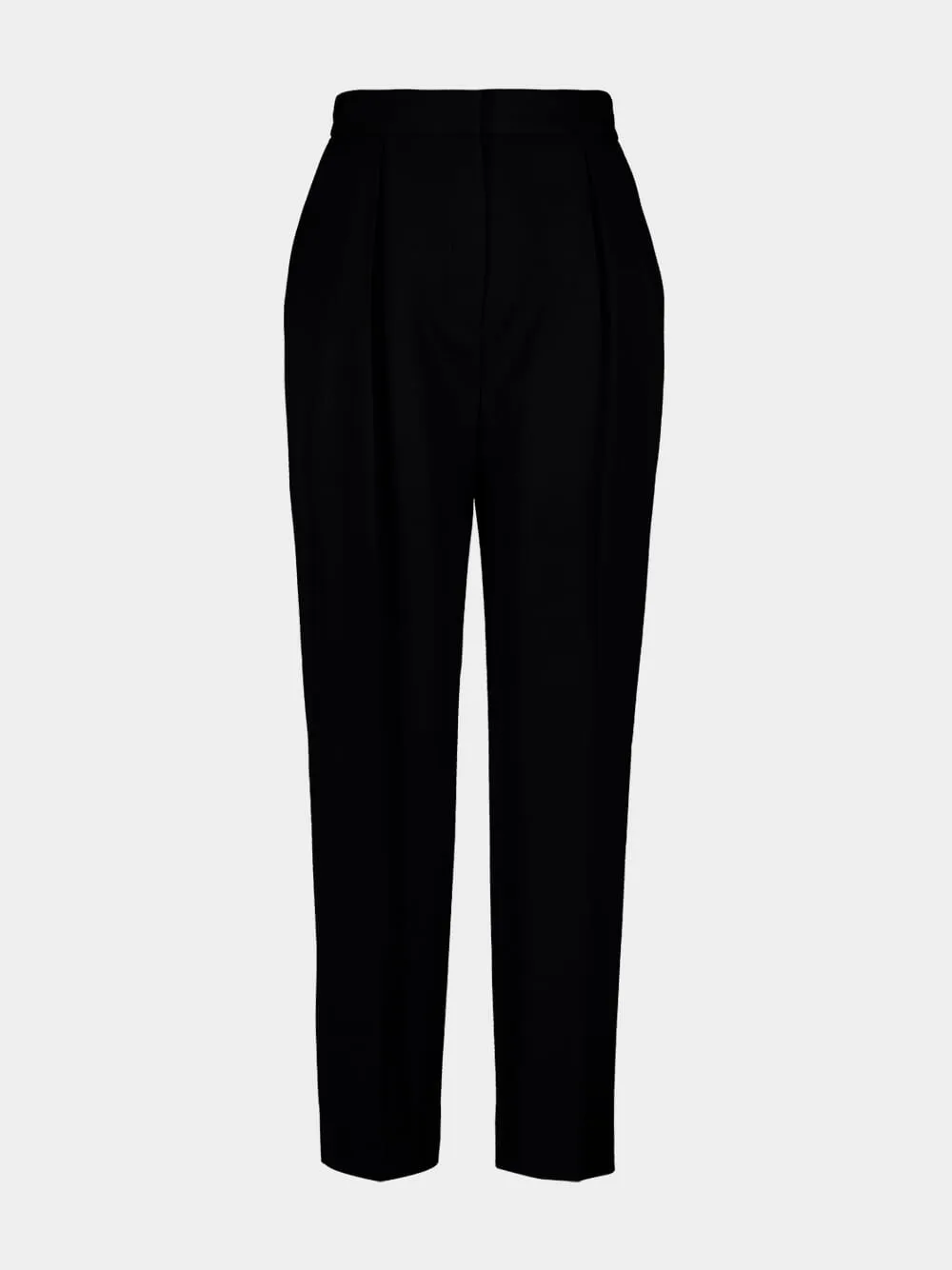 Black High-Waisted Wool Trousers sold by Fashion Clinic