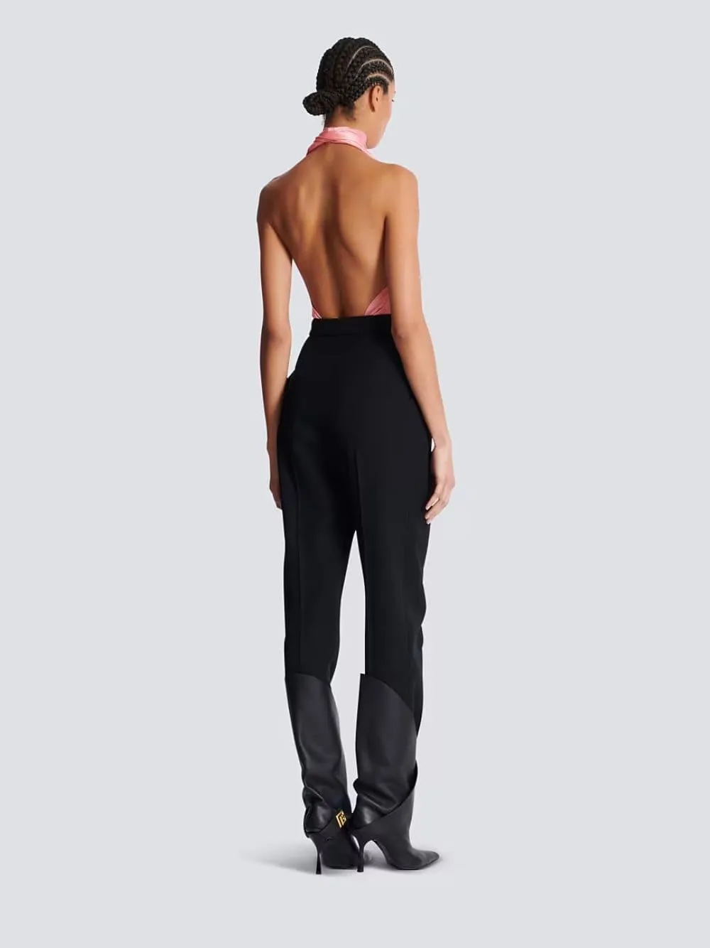 Black High-Waisted Wool Trousers sold by Fashion Clinic product image thumbnail 4