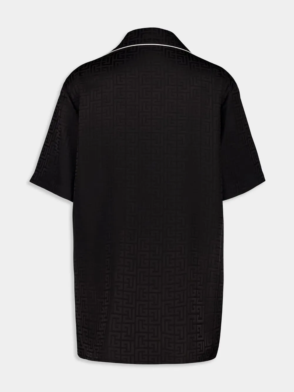 Black Varsity Jacquard Pyjama Shirt sold by Fashion Clinic product image thumbnail 3