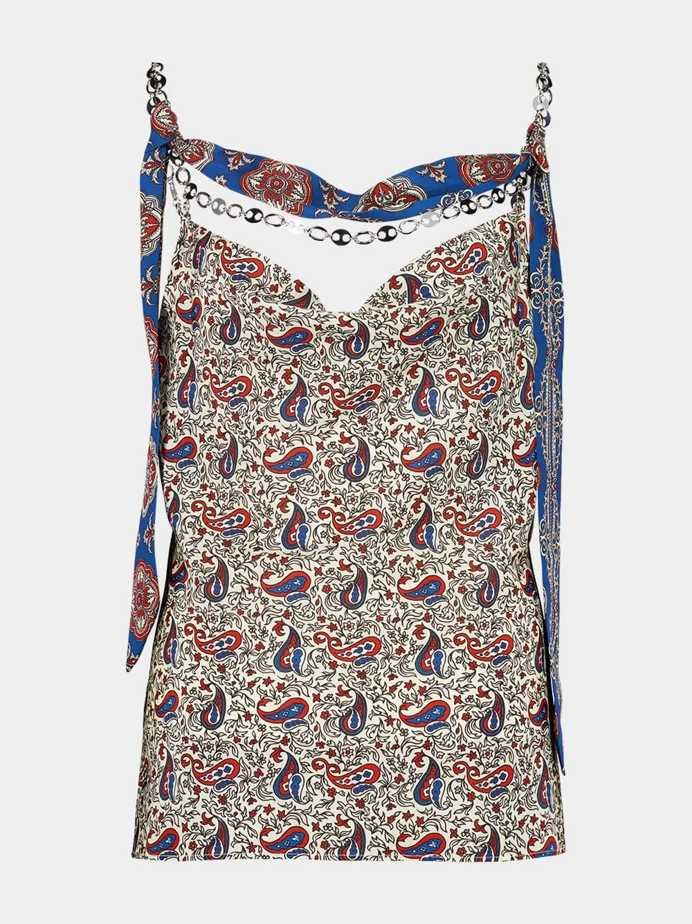 Bandana Paisley Satin Tank Top sold by Fashion Clinic