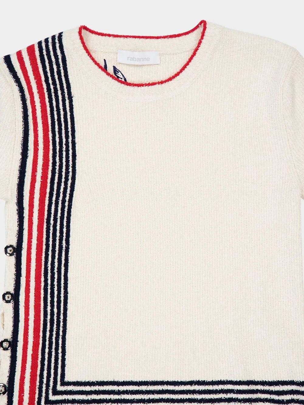 Ecru Terry Jersey Striped Top sold by Fashion Clinic product image thumbnail 5