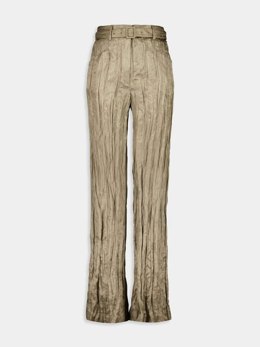 Gunmetal Norman Wide-Leg Trousers sold by Fashion Clinic