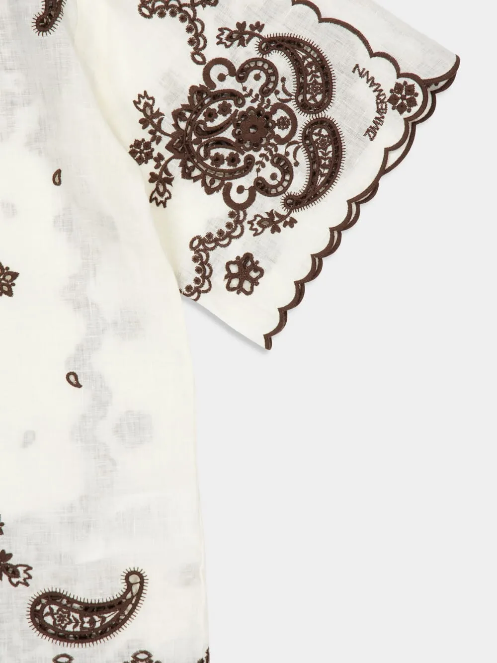 Ivory Chocolate Ascension Embroidered Shirt sold by Fashion Clinic product image thumbnail 5