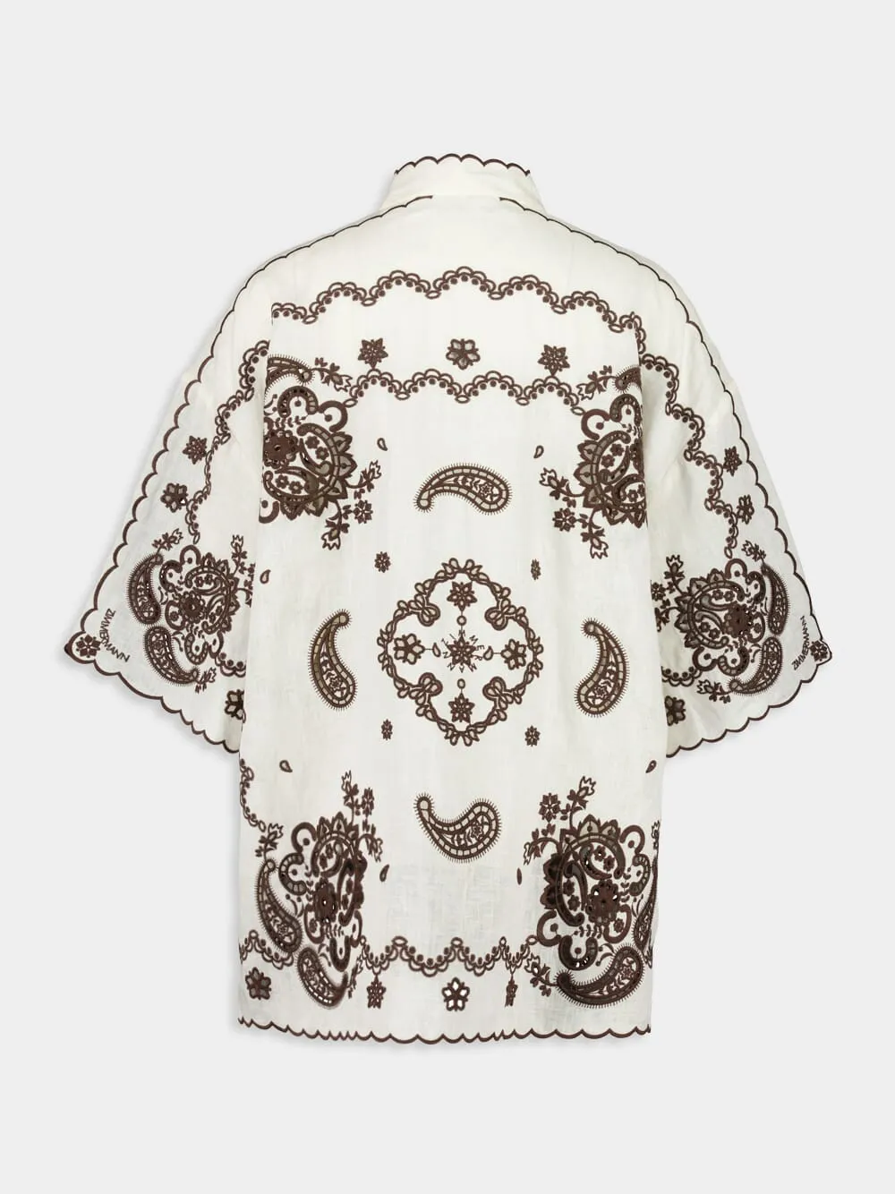 Ivory Chocolate Ascension Embroidered Shirt sold by Fashion Clinic product image thumbnail 3