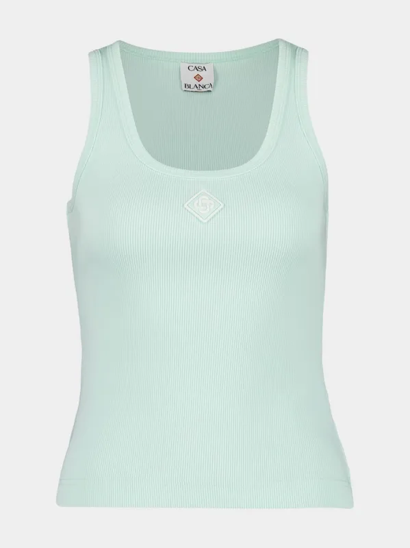 Mint Green Ribbed Tank Top sold by Fashion Clinic