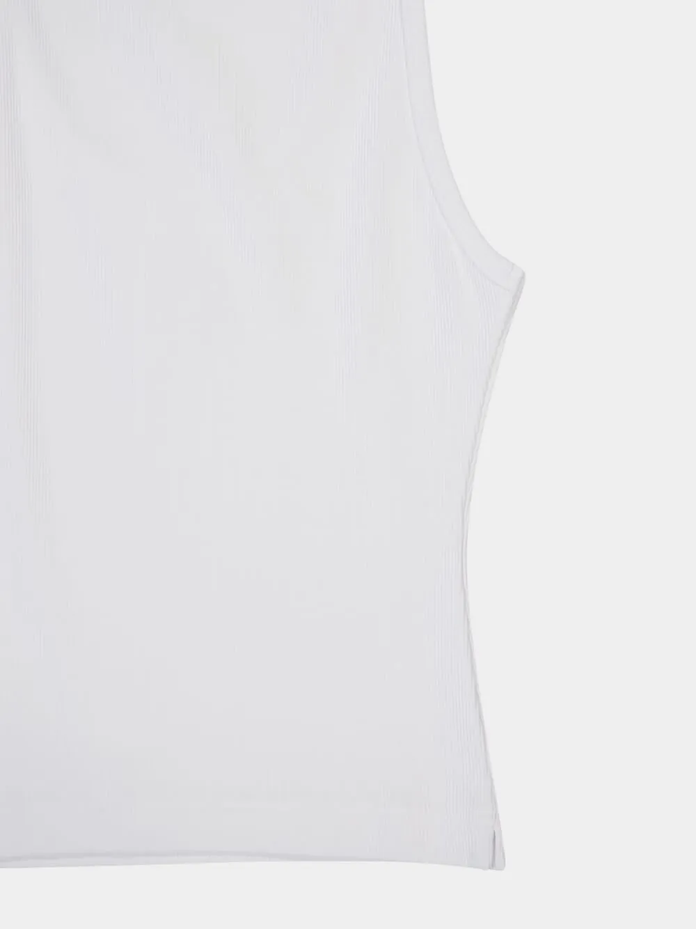 Bright White Ribbed Tank Top sold by Fashion Clinic product image thumbnail 4