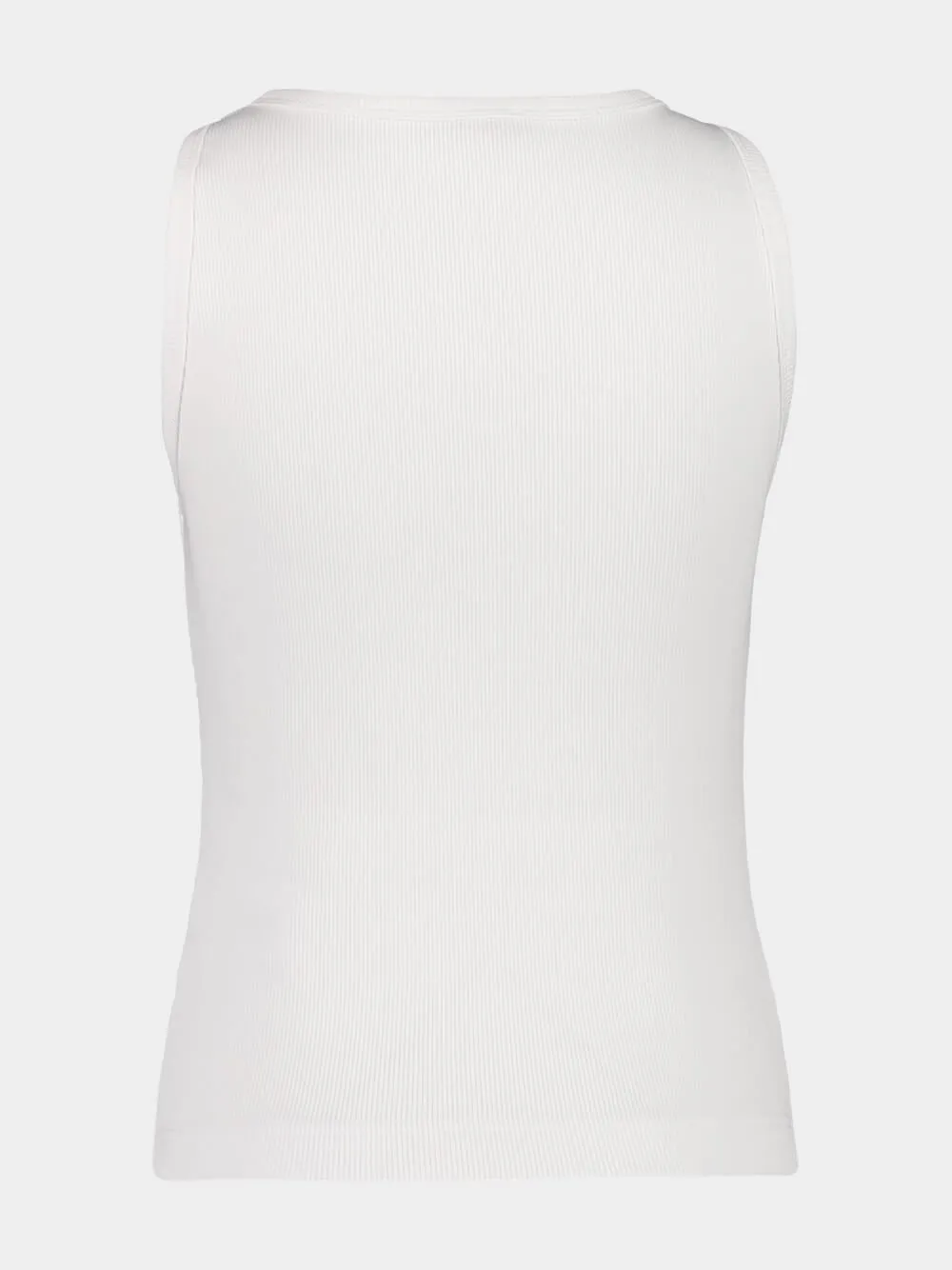 Bright White Ribbed Tank Top sold by Fashion Clinic product image thumbnail 2
