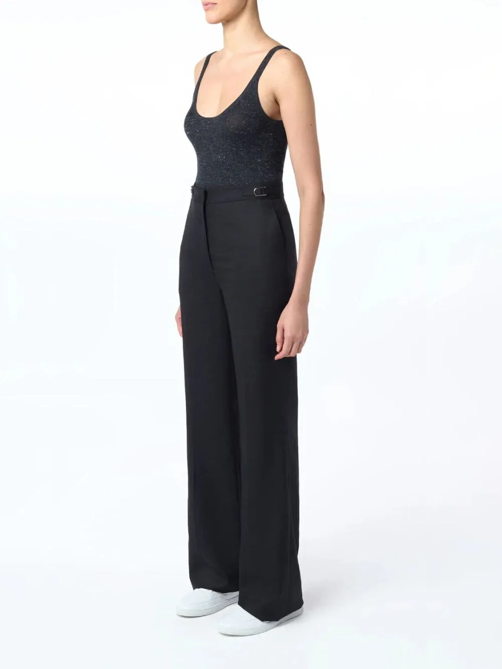 Black Vesta Flared Trousers sold by Fashion Clinic product image thumbnail 2
