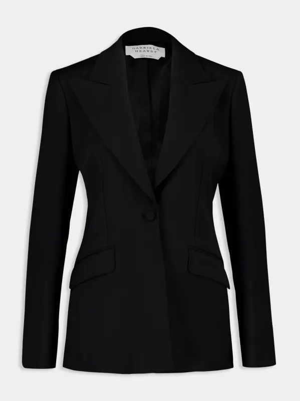 Black Leiva Wool Blazer sold by Fashion Clinic