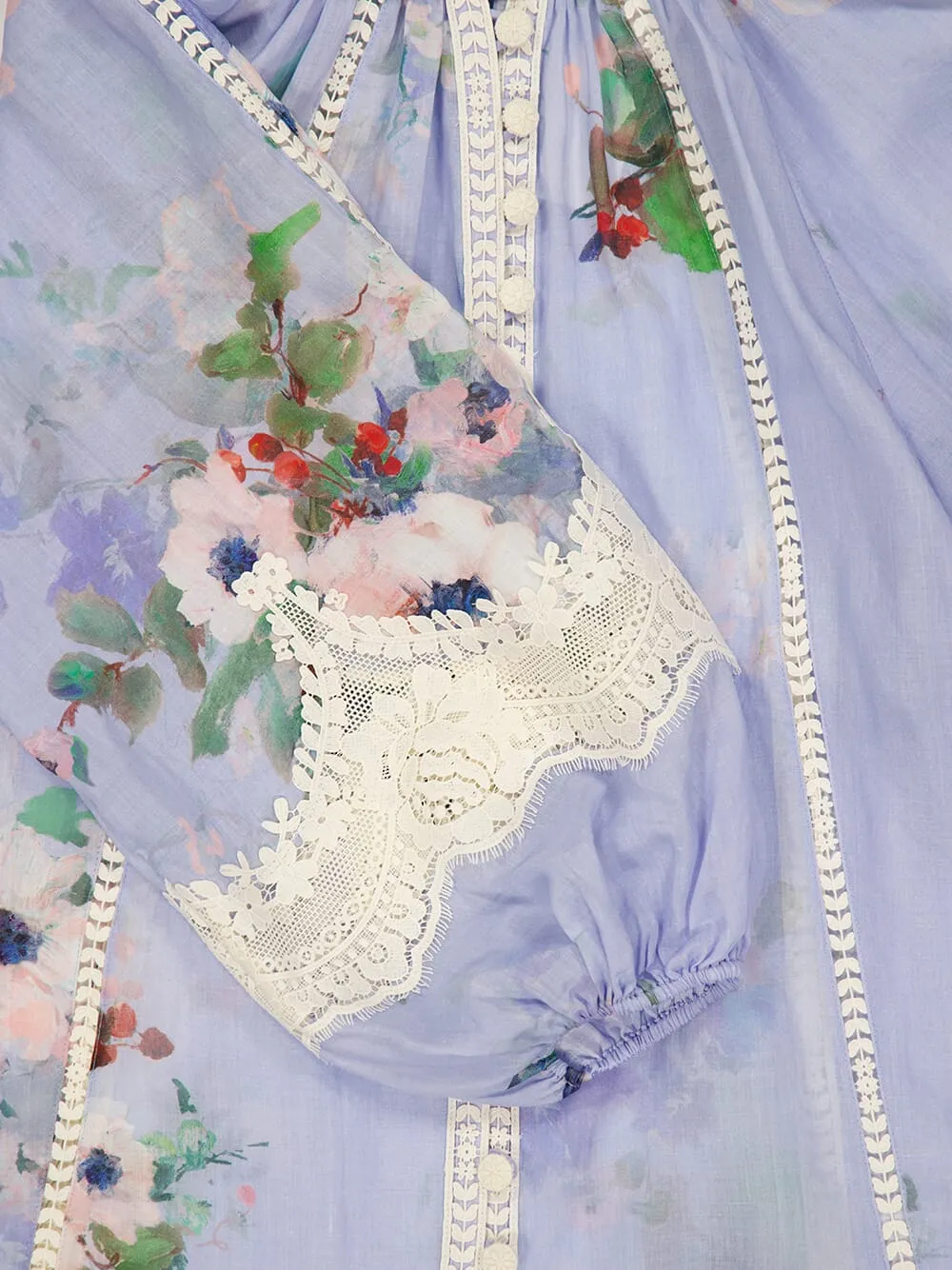 Light Blue Everley Lace Trim Blouse sold by Fashion Clinic product image thumbnail 4