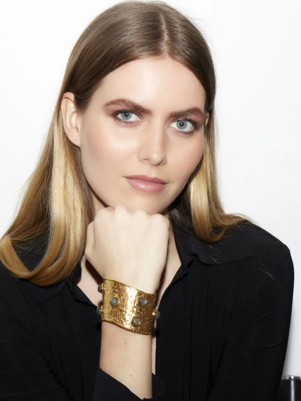 Gold Flow II Labradorite Cuff Bracelet sold by Fashion Clinic product image thumbnail 2