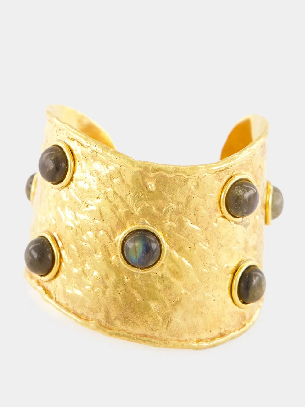Gold Flow II Labradorite Cuff Bracelet sold by Fashion Clinic