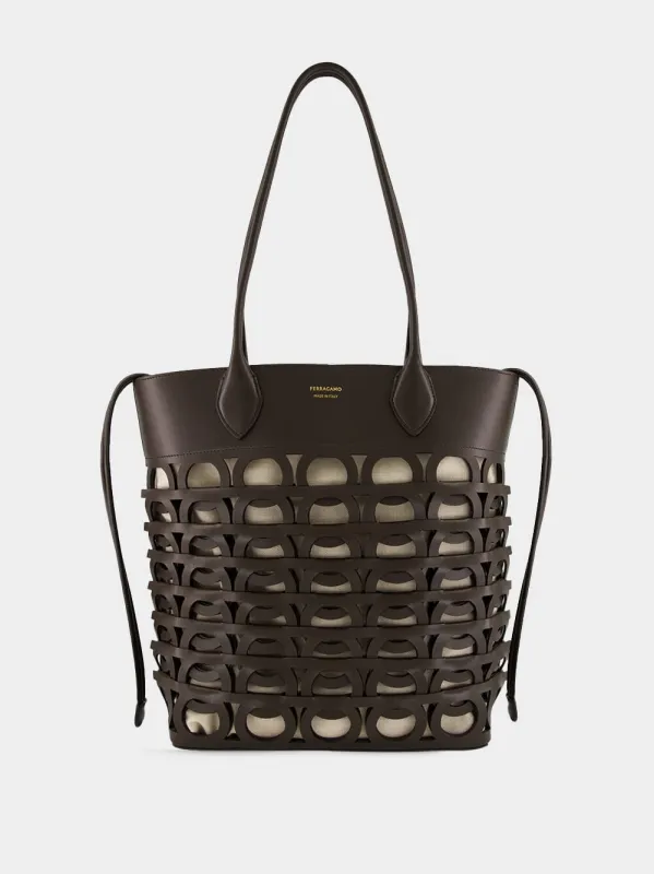 Brown Gancini Medium Tote Bag sold by Fashion Clinic