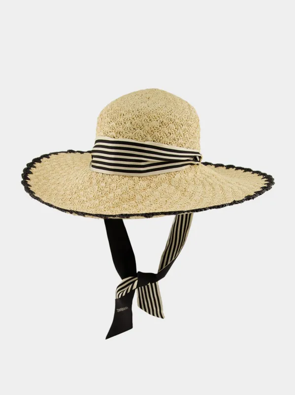 Natural Black Raffia Tipped Sunhat made by Zimmermann