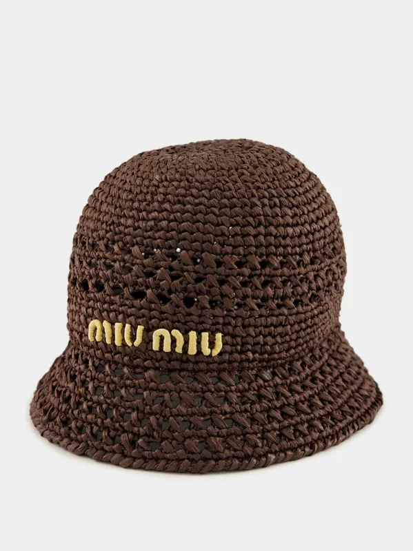 Cocoa Brown Woven Fabric Hat sold by Fashion Clinic