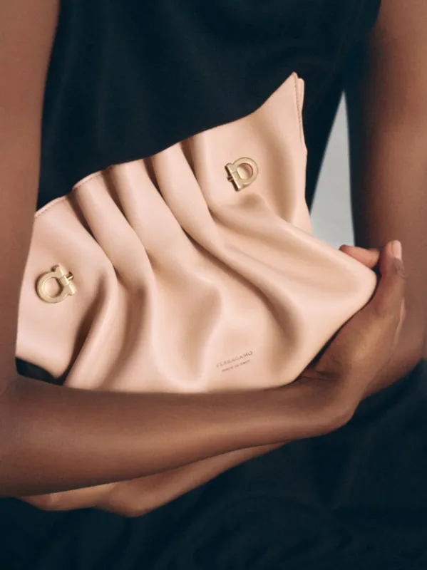 Pink Soft Gancio Small Shoulder Bag sold by Fashion Clinic