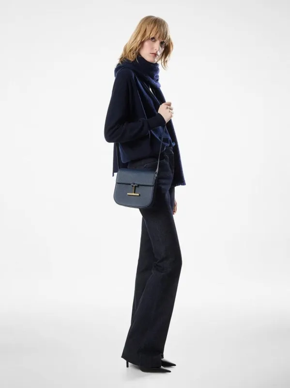 Tara Mini Crossbody in Blue Denim Leather sold by Fashion Clinic