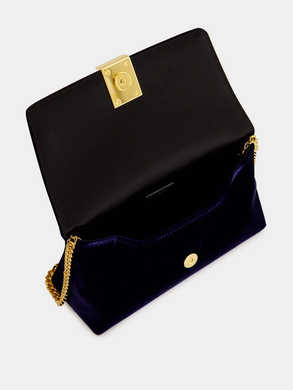 Ink Blue Velvet Mini Shoulder Bag sold by Fashion Clinic product image thumbnail 5