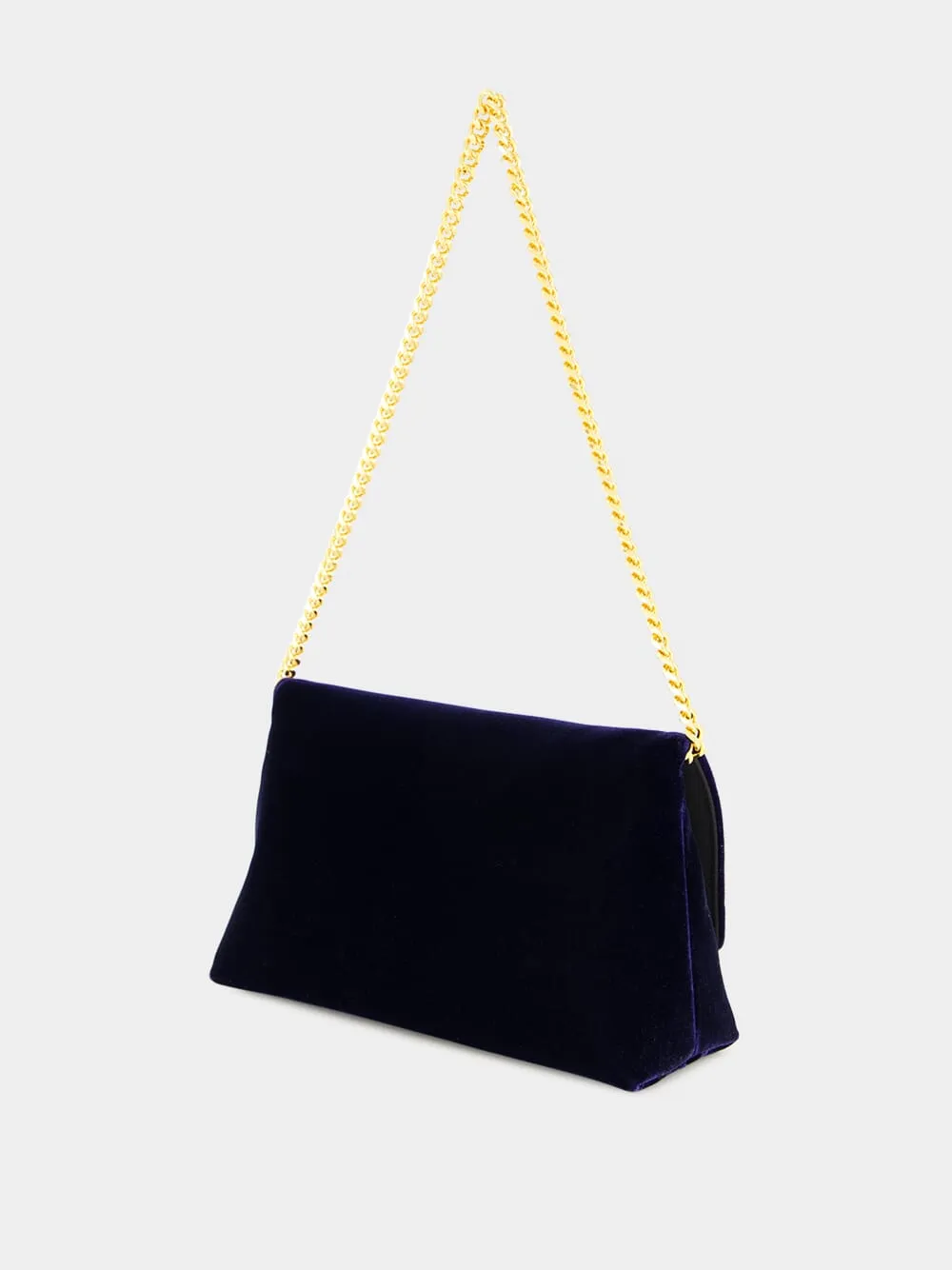 Ink Blue Velvet Mini Shoulder Bag sold by Fashion Clinic product image thumbnail 4