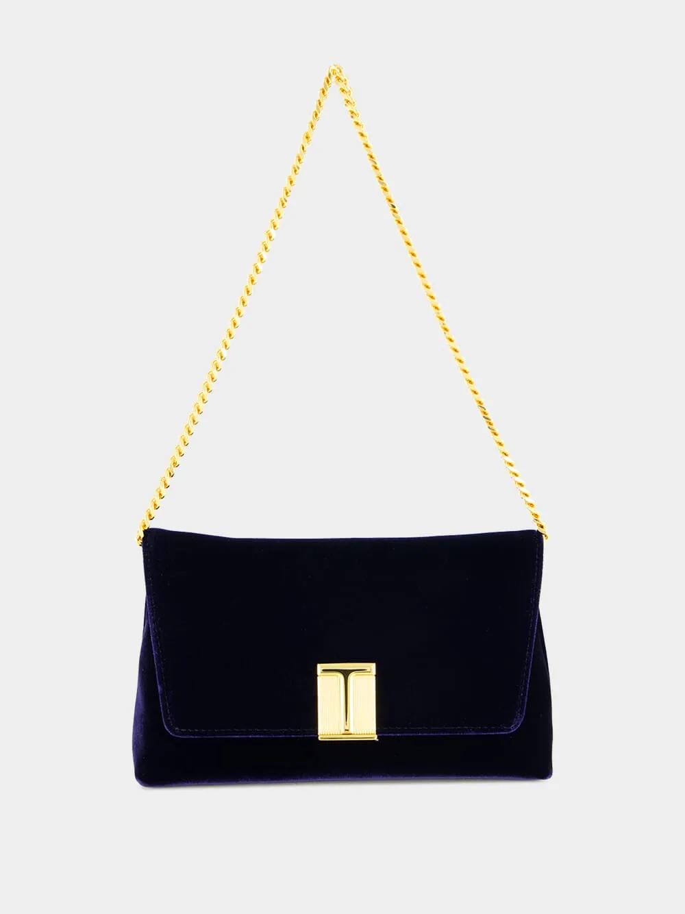 Ink Blue Velvet Mini Shoulder Bag sold by Fashion Clinic