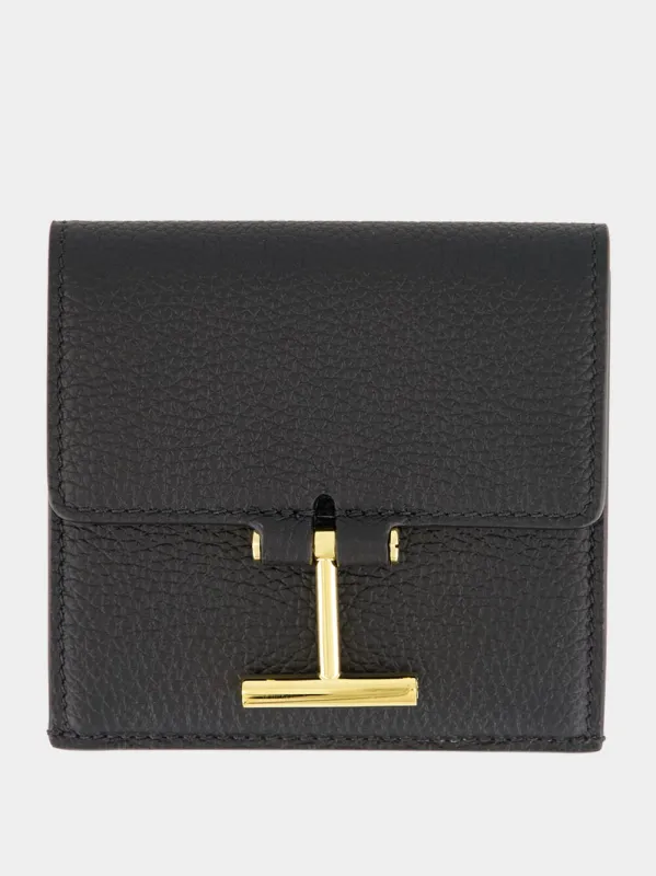Black Tara Grain Leather Card Holder sold by Fashion Clinic