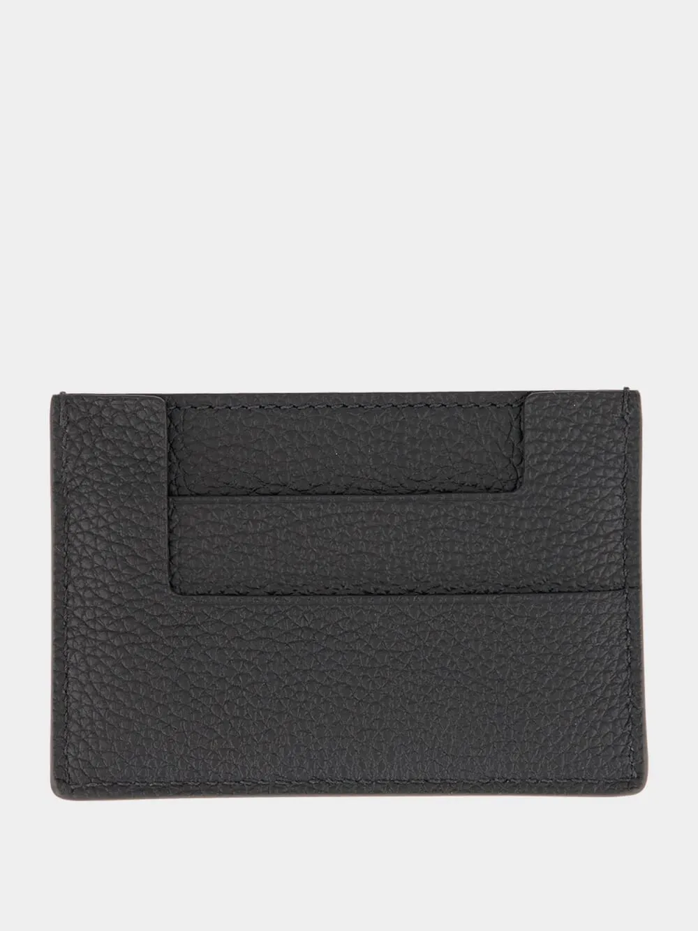 Black Grain Leather Card Holder sold by Fashion Clinic product image thumbnail 2