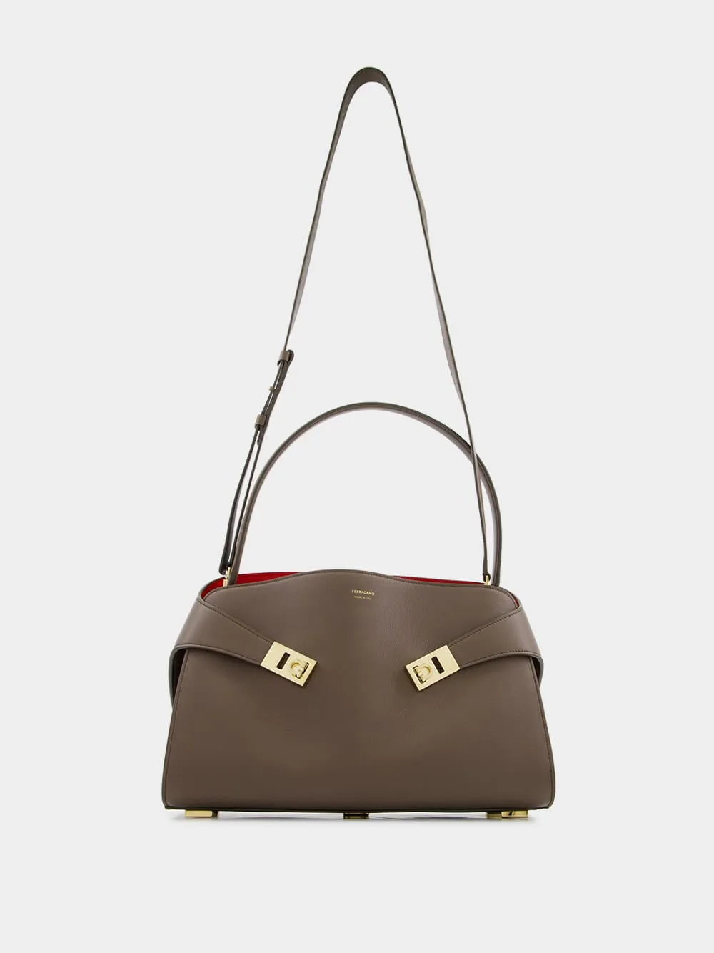 Clay Flame Red Small Hug Soft Leather Handbag sold by Fashion Clinic product image thumbnail 2