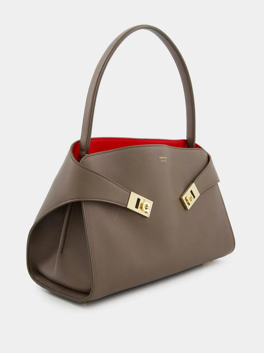 Clay Flame Red Small Hug Soft Leather Handbag sold by Fashion Clinic product image thumbnail 3