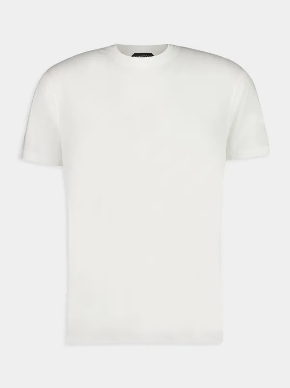 White Lyocell Cotton T-Shirt sold by Fashion Clinic