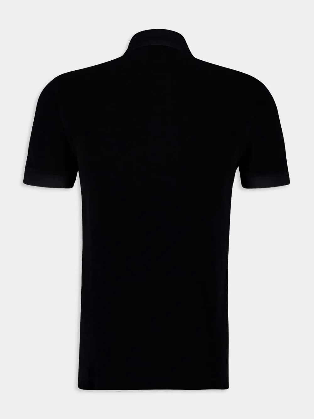 Black Towelling Cotton Polo Shirt sold by Fashion Clinic product image thumbnail 2