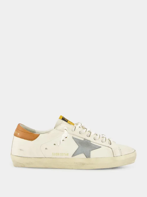 White Brown Superstar Leather Sneakers sold by Fashion Clinic