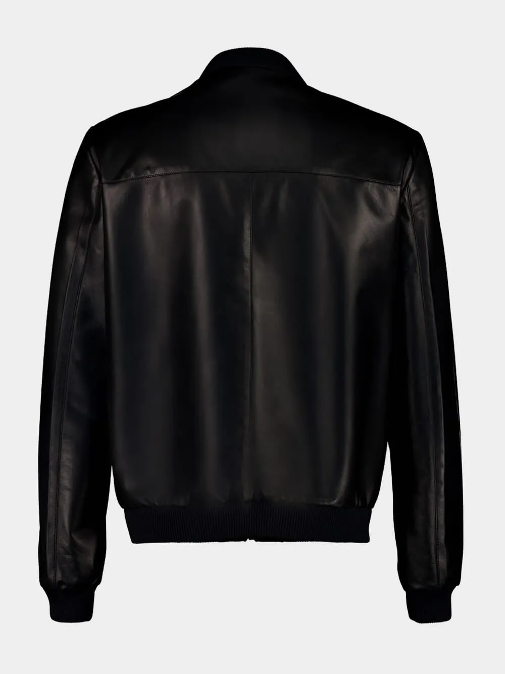Black Nappa Leather Bomber Jacket sold by Fashion Clinic product image thumbnail 4