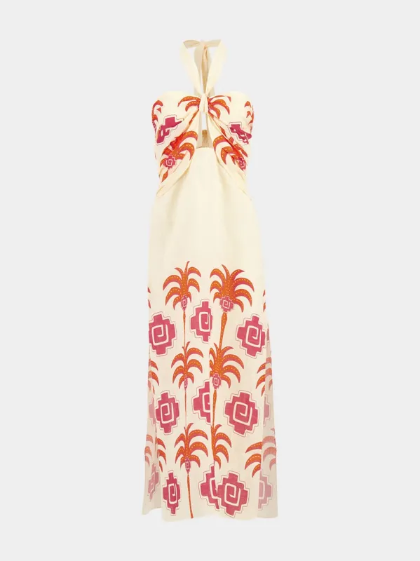 Water Adventure Linen Halter Dress made by Johanna Ortiz