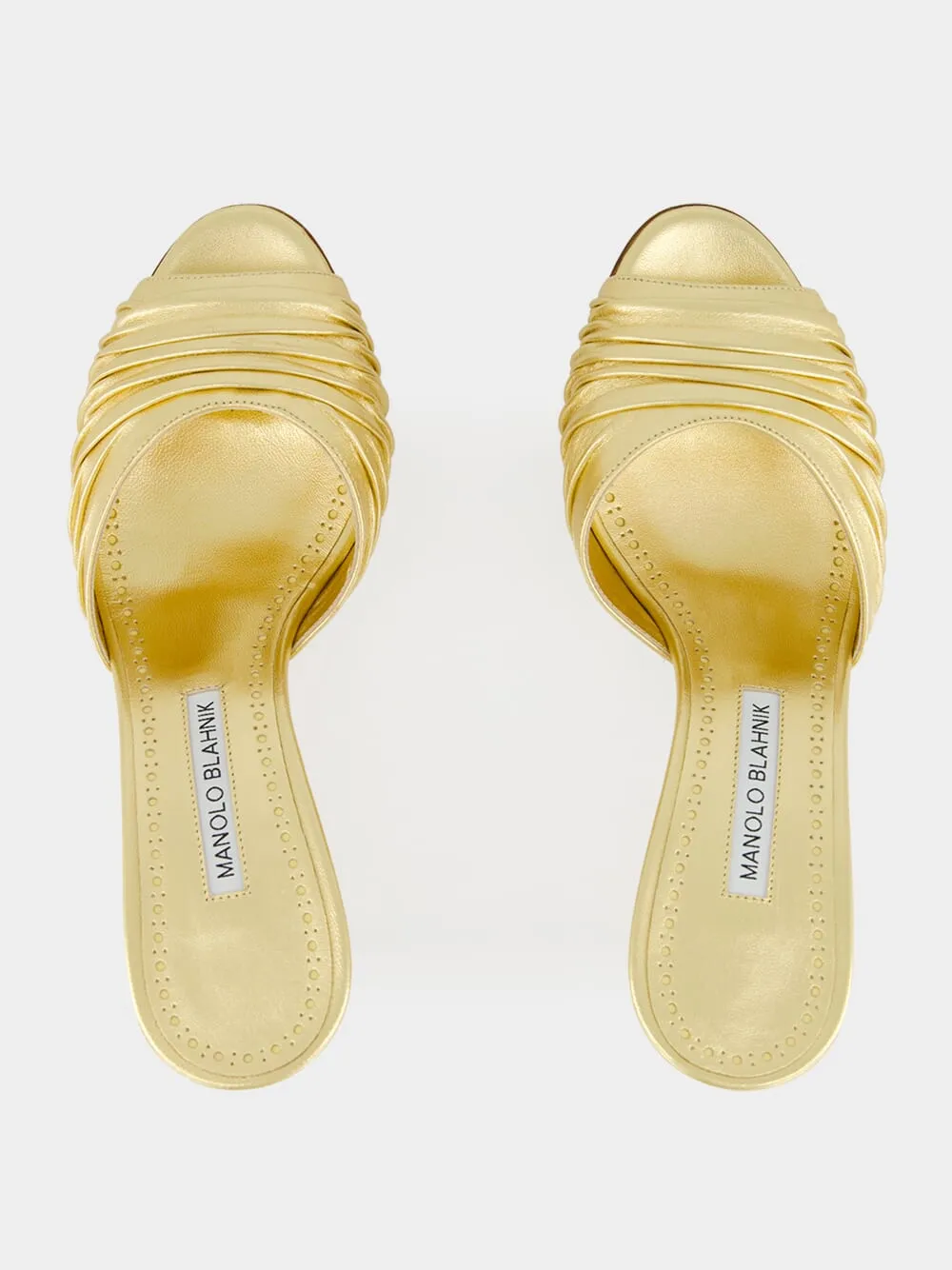 Gold Ruched Open Toe Mules sold by Fashion Clinic product image thumbnail 4