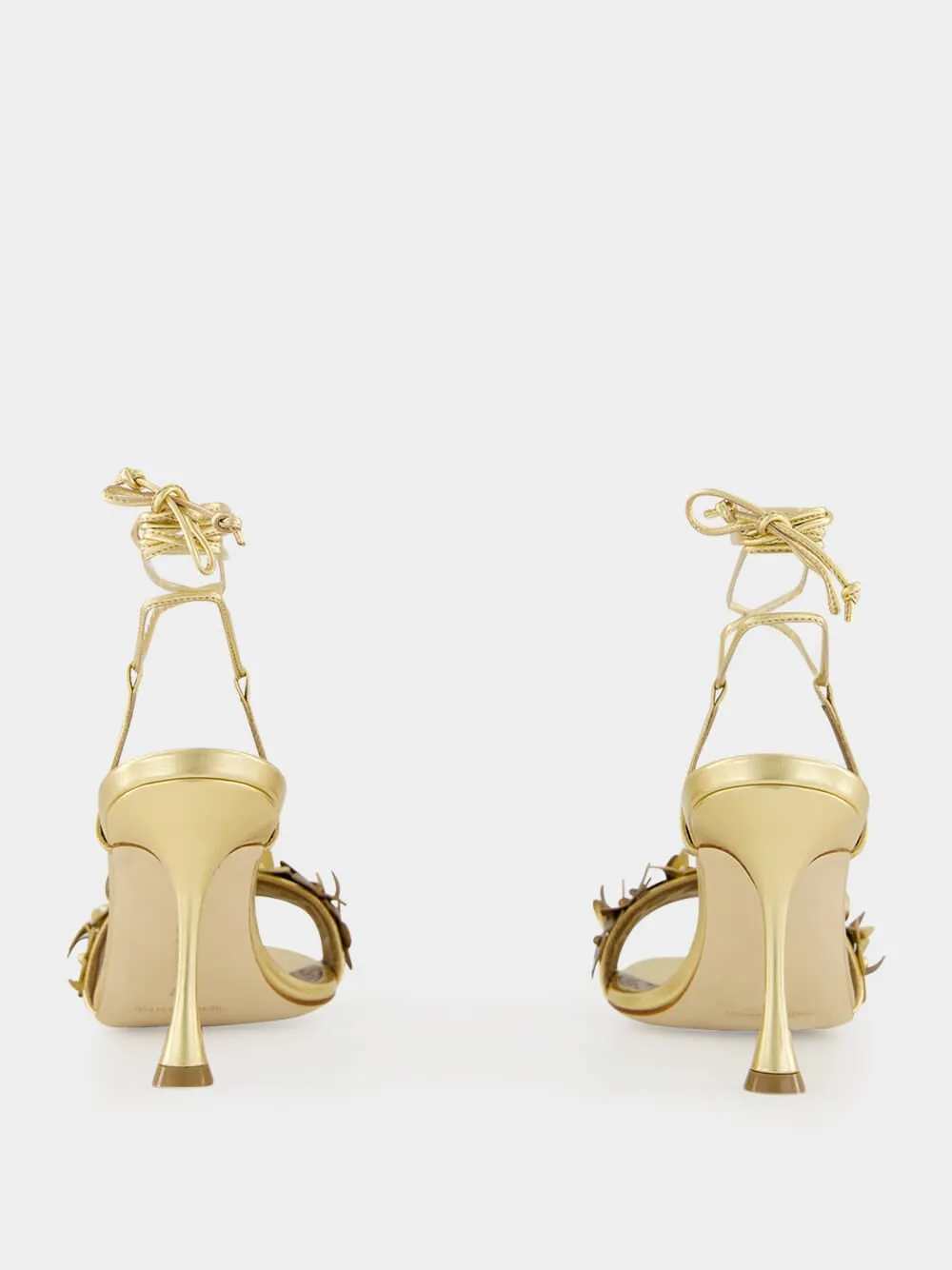 Anista Gold Floral Ankle Strap Sandals sold by Fashion Clinic product image thumbnail 5
