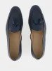 Lennox Navy Blue Leather Tassel Loafers sold by Fashion Clinic