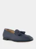 Lennox Navy Blue Leather Tassel Loafers sold by Fashion Clinic