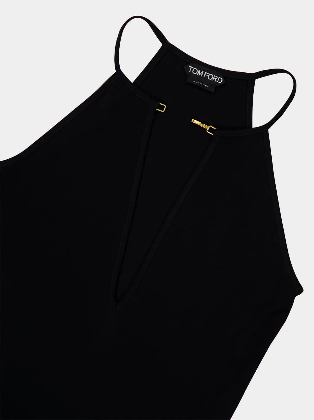 Black Crepe Jersey Halterneck Top sold by Fashion Clinic product image thumbnail 3