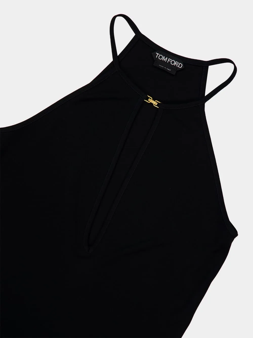 Black Crepe Jersey Halterneck Top sold by Fashion Clinic product image thumbnail 4