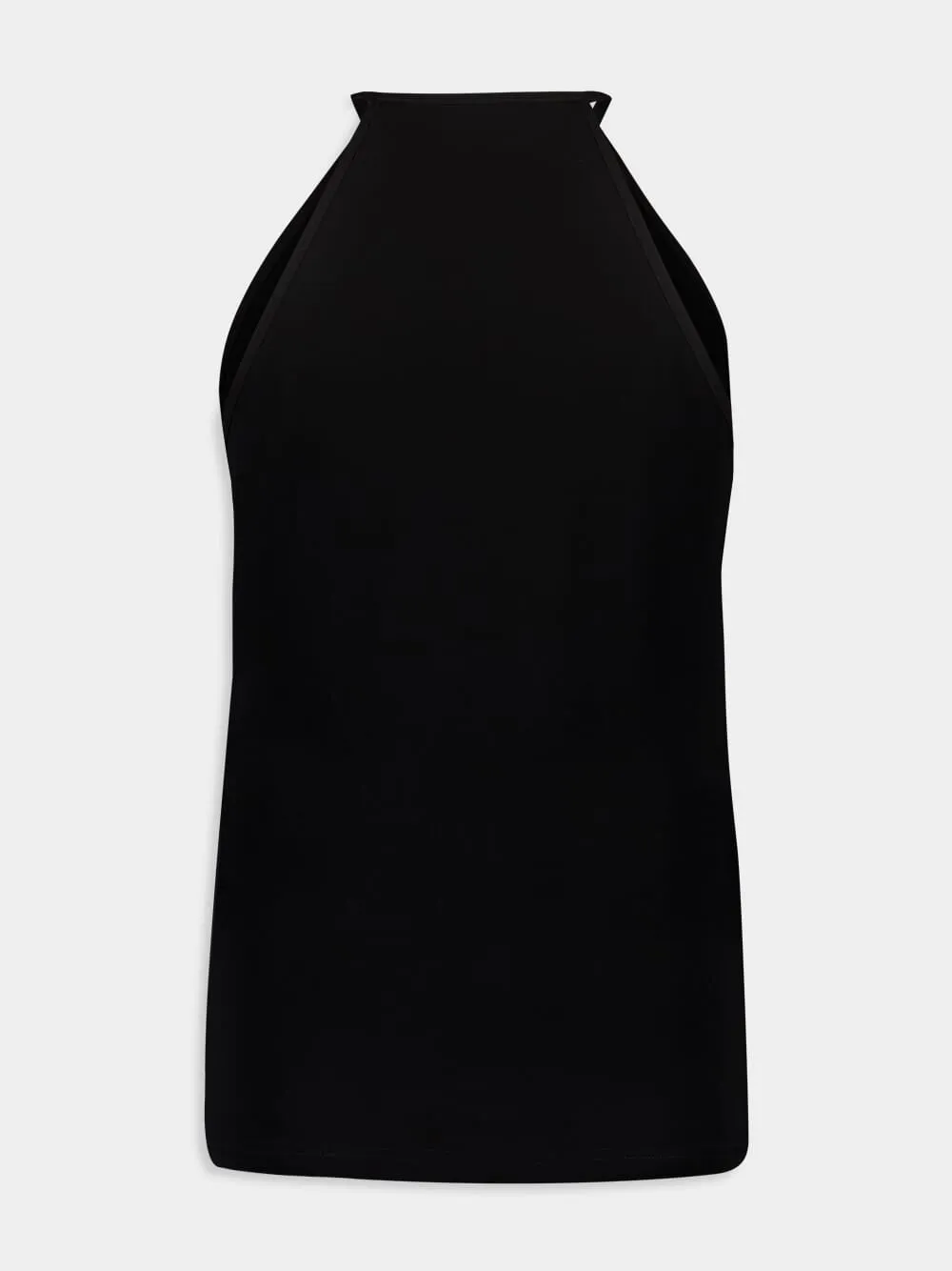 Black Crepe Jersey Halterneck Top sold by Fashion Clinic product image thumbnail 2
