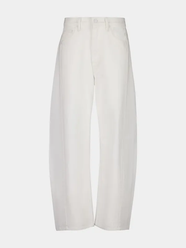 The Full-Pipe Ankle White Barrel Jeans sold by Fashion Clinic