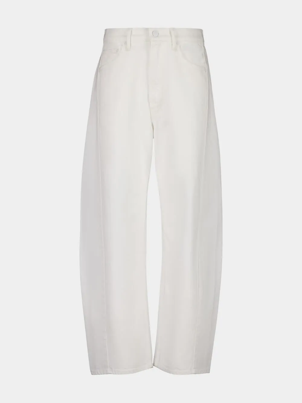 The Full-Pipe Ankle White Barrel Jeans sold by Fashion Clinic