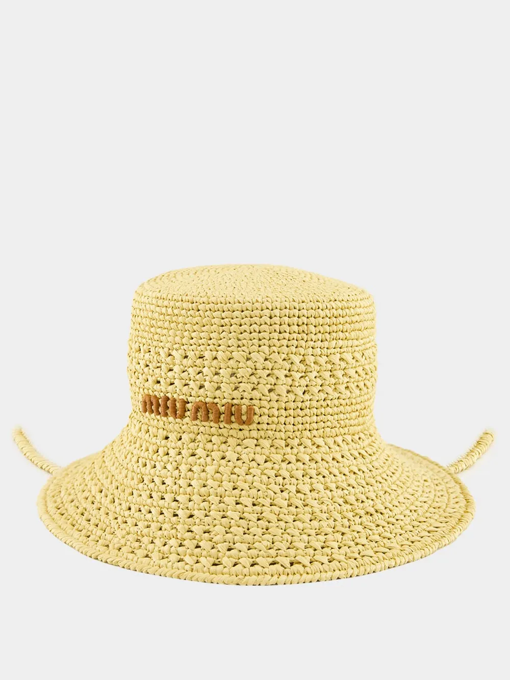 Beige and Cognac Raffia Hat sold by Fashion Clinic